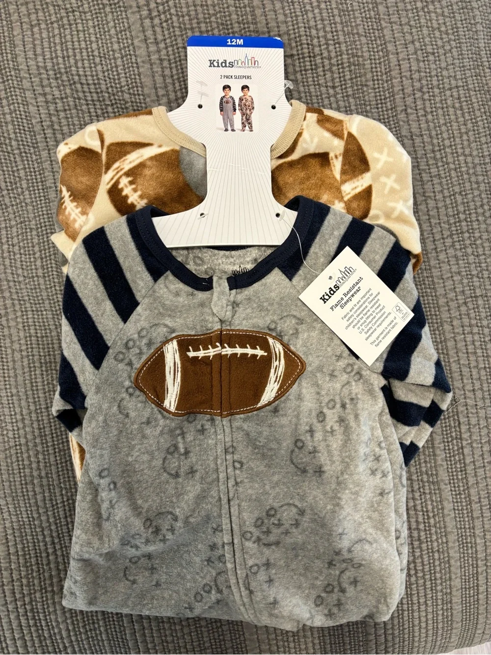 2-Pack Baby Fleece Football Sleepers